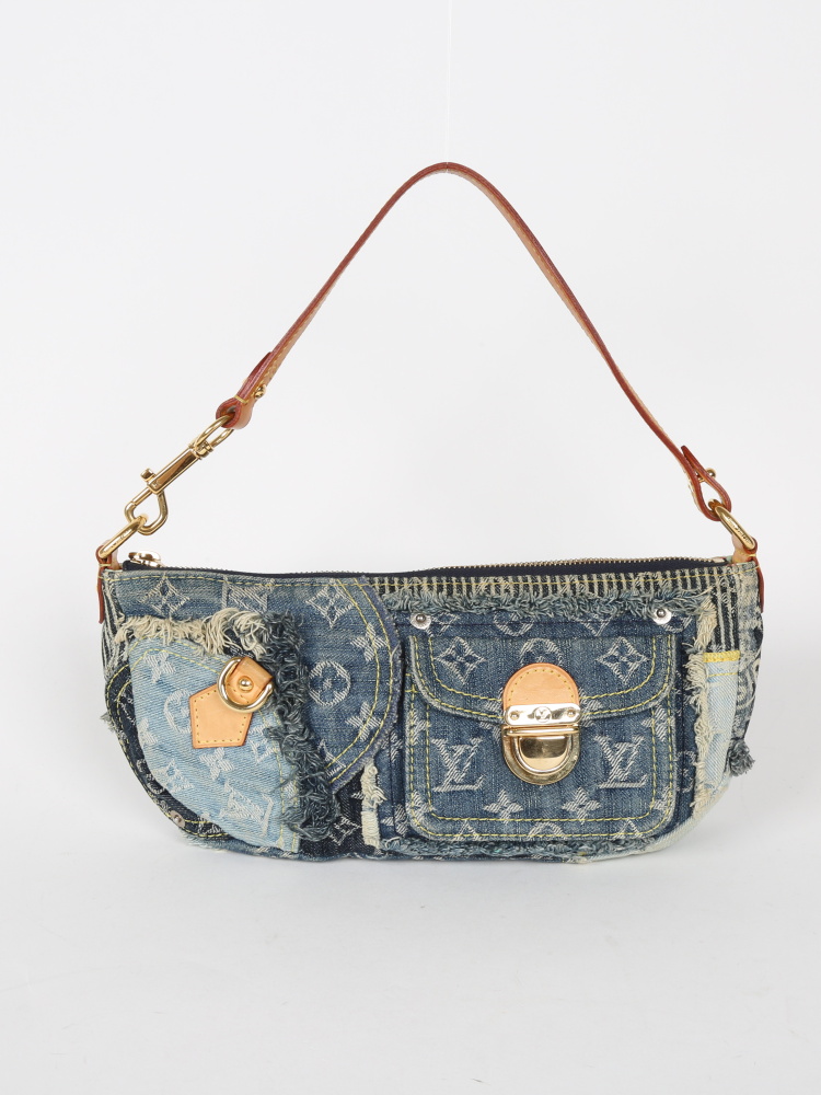 Louis Vuitton Monogram Denim Patchwork Clutch www.luxurybags