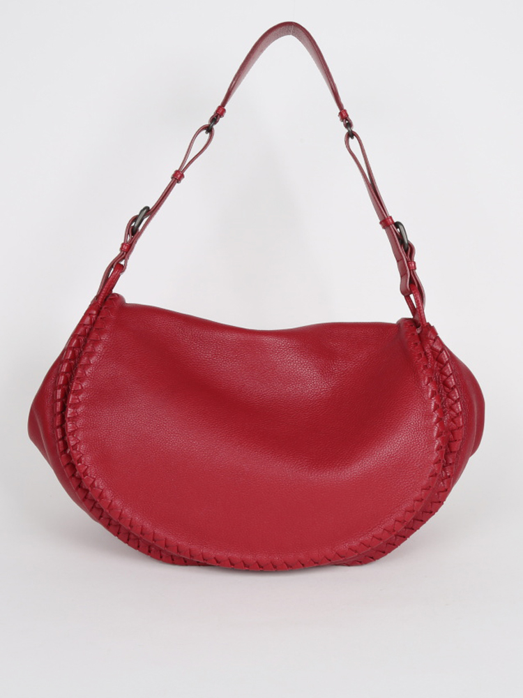 Bottega Veneta Cervo Flap Shoulder Bag Burgundy www.luxurybags
