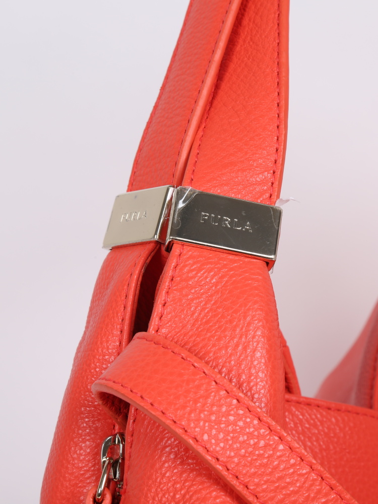 Furla Melody Coral Leather Bag with Strap www.luxurybags