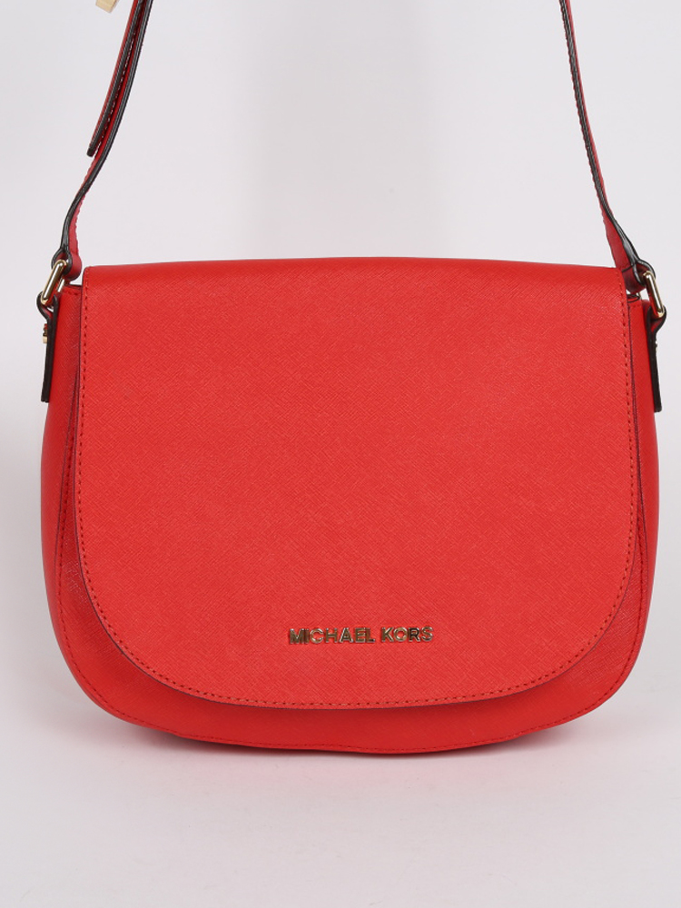 Michael kors red messenger bag deals