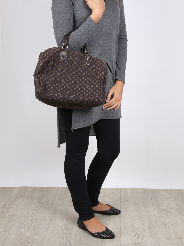 Louis Vuitton Grey Monogram Mini Lin Speedy Bandouliere 30 Boston with –  Bagriculture