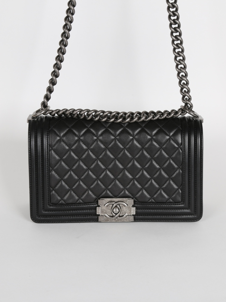 Chanel - Boy Old Medium Black Lambskin