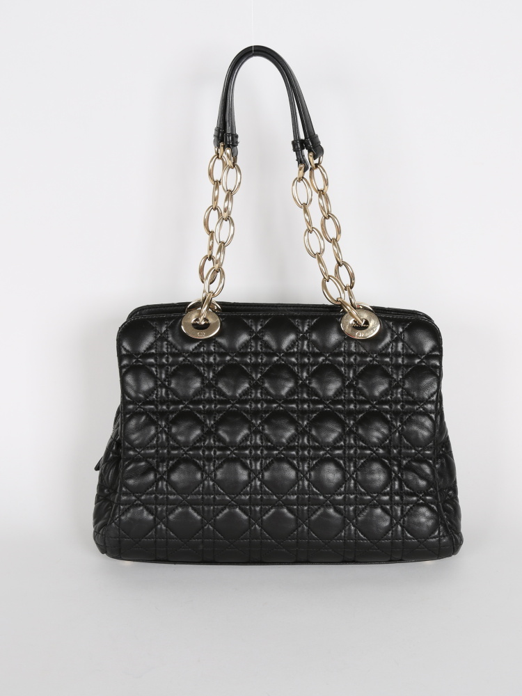 Dior Soft Small Cannage Tote Black www.luxurybags