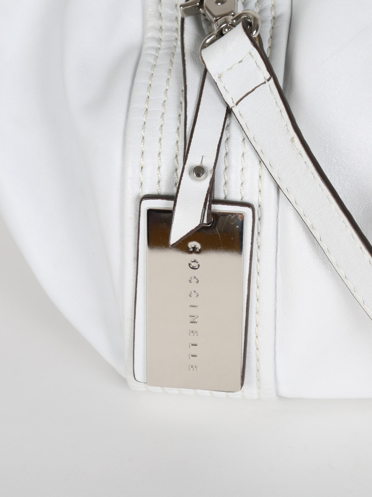 Coccinelle White Quillted Leather Bag with Strap www.luxurybags