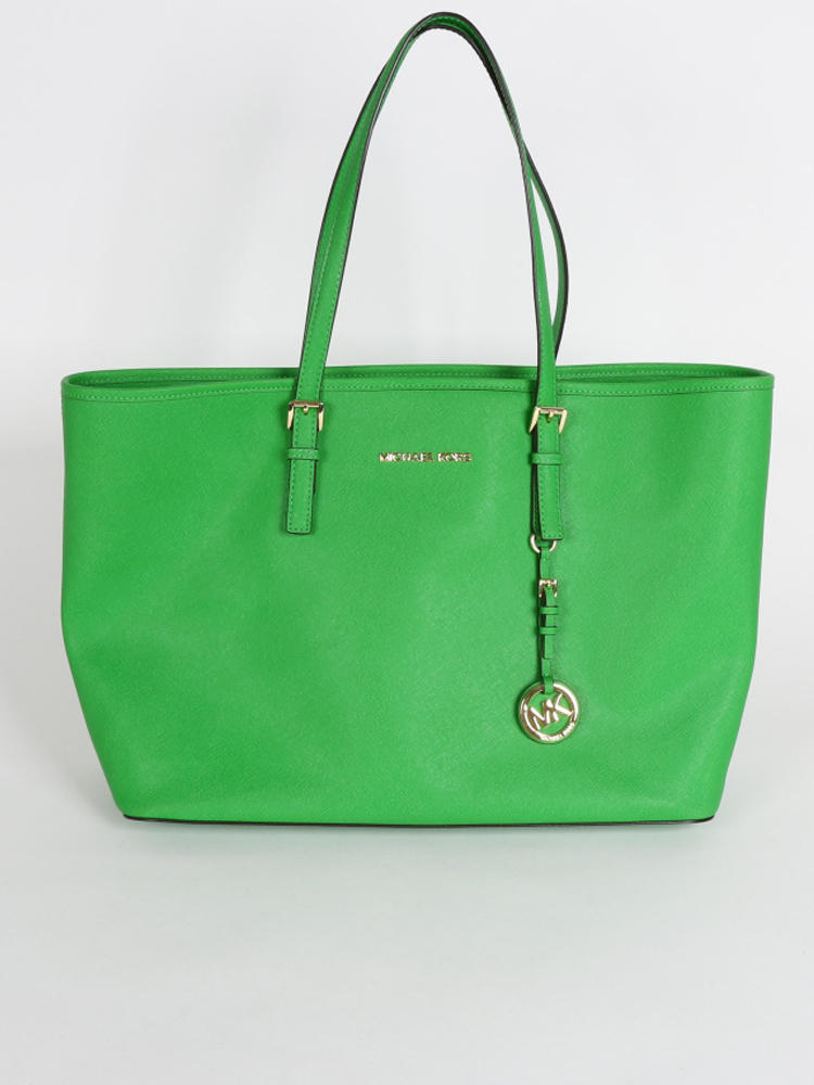 Michael Kors Jet Set Large Tote Saffiano Green www.luxurybags