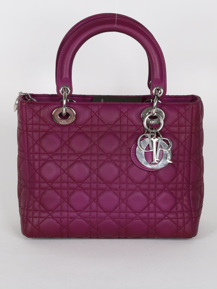 Dior Lady Dior Purple Leather www.luxurybags