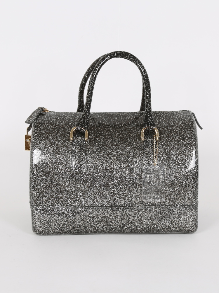 Furla Candy Silver Glitter Handbag www.luxurybags