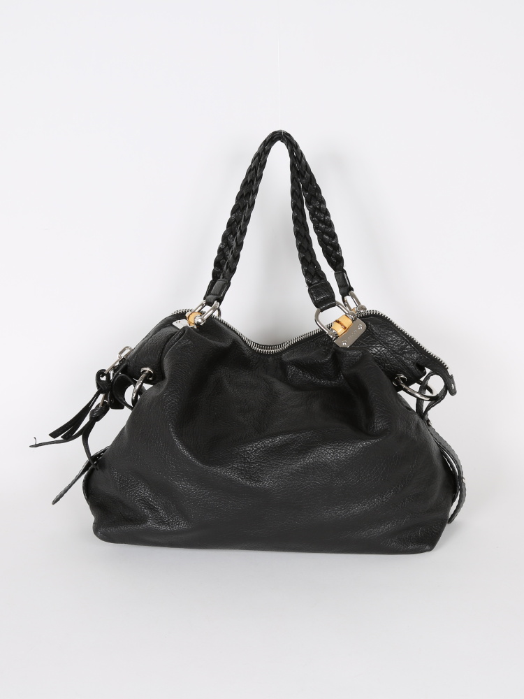 Gucci bamboo black bag hotsell