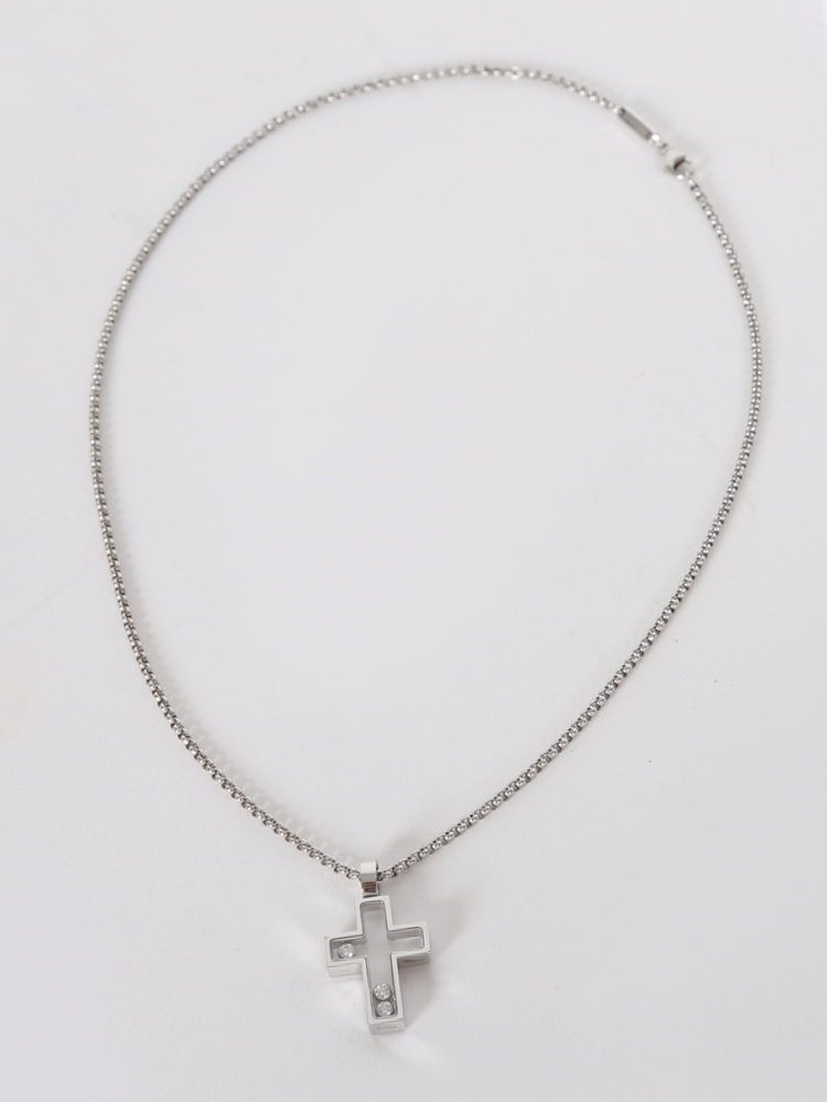 Chopard Happy Diamonds Gold Cross Pendant Necklace www.luxurybags