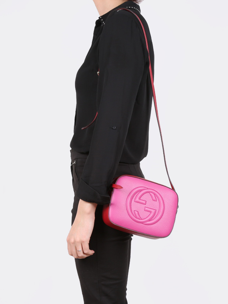 Gucci pink leather shoulder bag deals