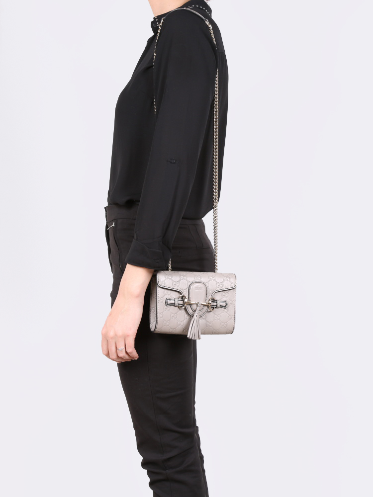Gucci Emily Mini Guccissima Leather Grey www.luxurybags