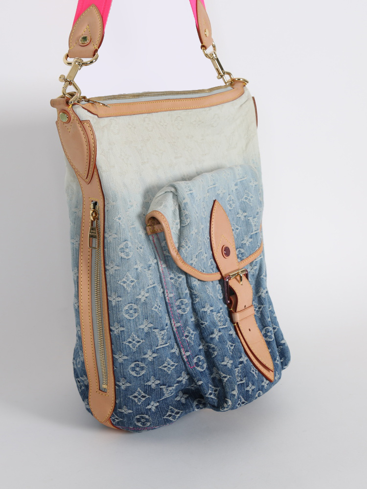 Sunburst handbag Louis Vuitton Blue in Denim - Jeans - 19656216