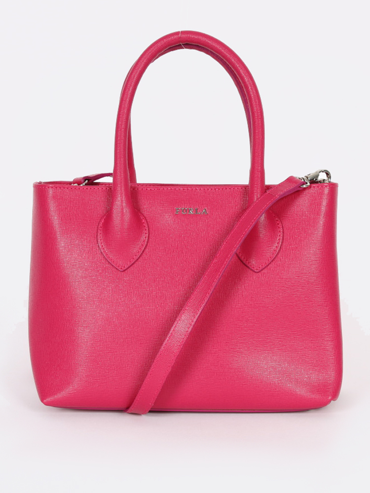 Furla Fuchsia Saffiano Leather Small Tote www.luxurybags