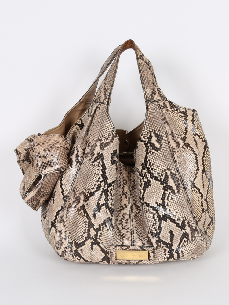 Valentino Bow Beige Python Leather Small Bag www.luxurybags