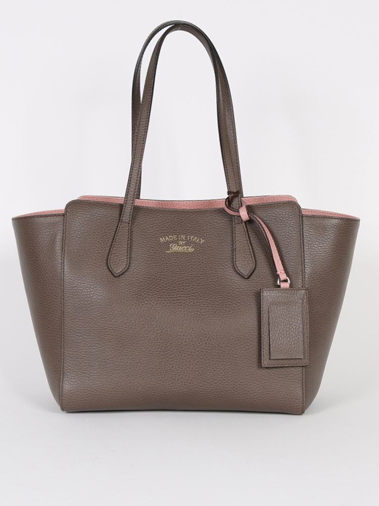 Gucci Swing Small Brown Leather Tote www.luxurybags