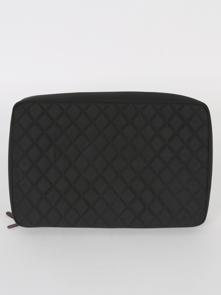 Chanel Black Quilted Nylon Laptop Case www.luxurybags