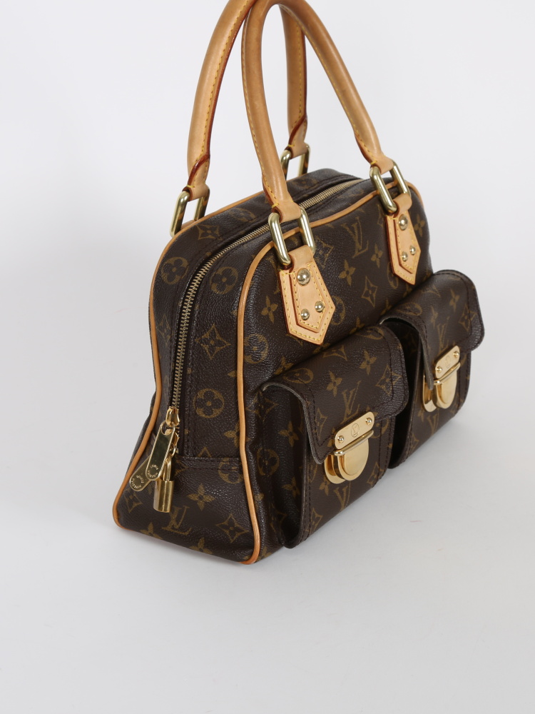 Manhattan cloth handbag Louis Vuitton Brown in Cloth - 36462331