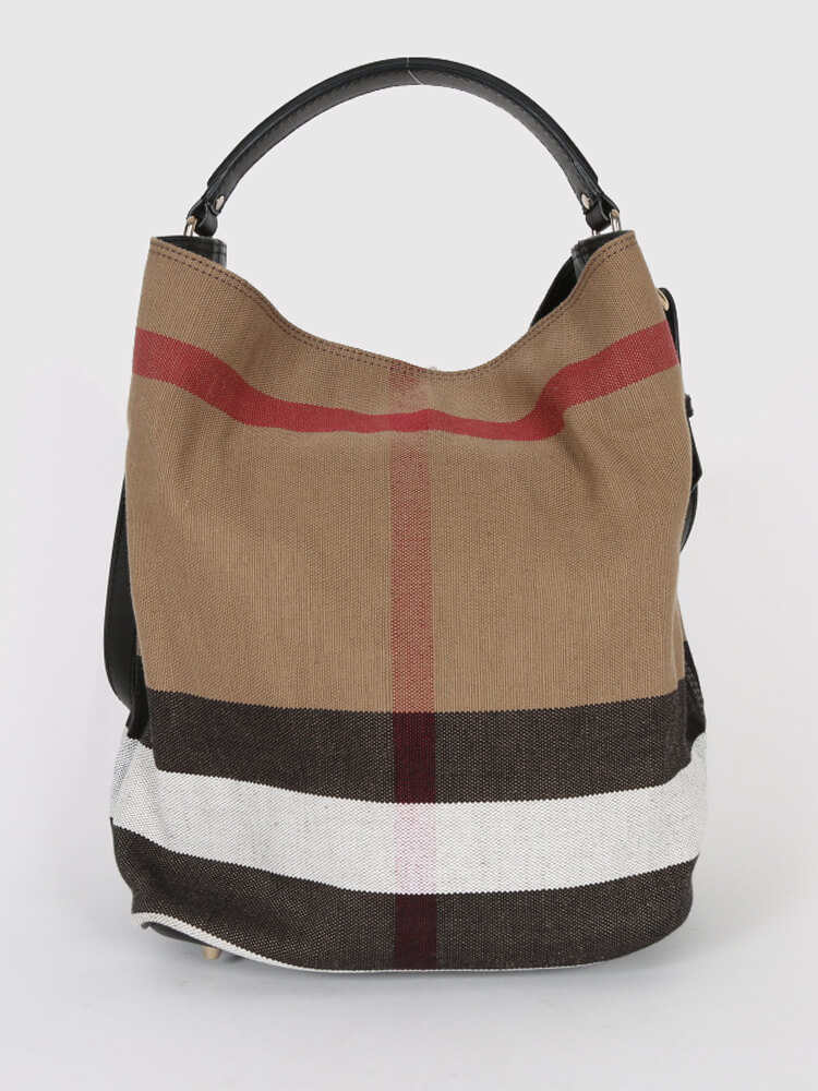 Burberry Ashby Canvas Check Shoulder Bag www.luxurybags