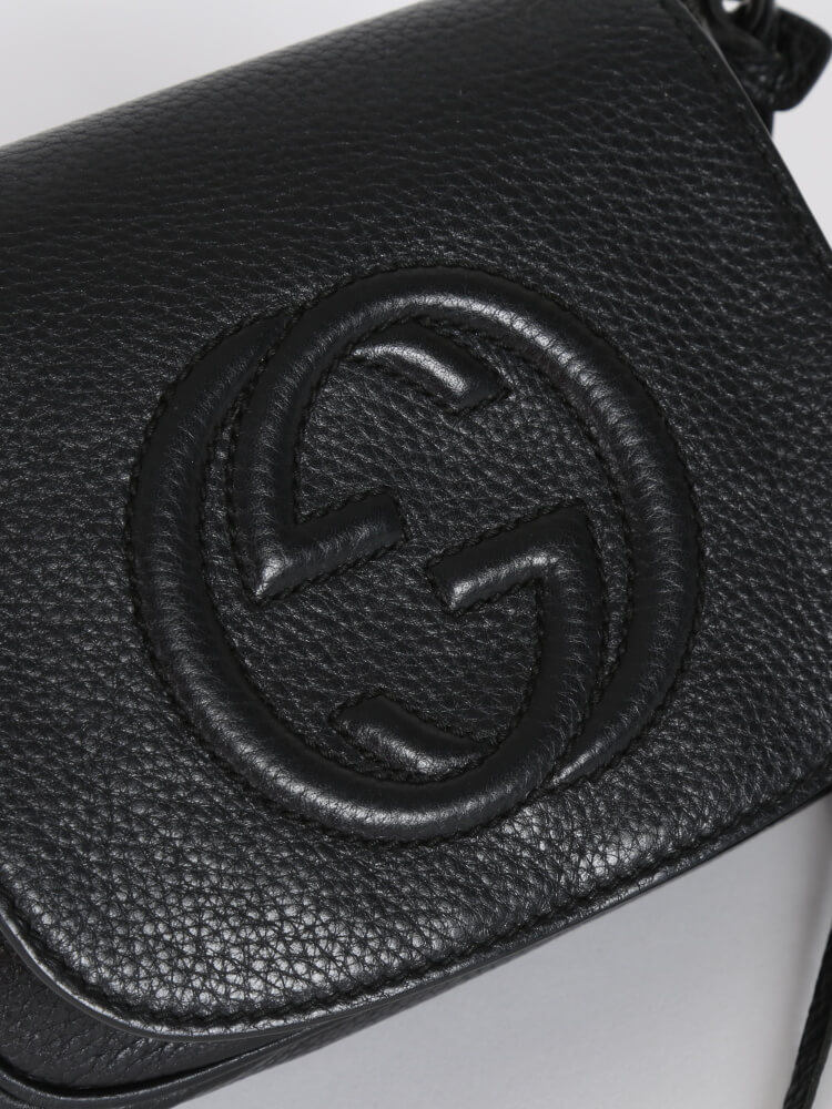 Black leather gucci crossbody 2025
