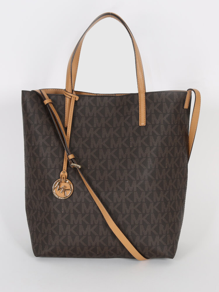 Michael Kors Hayley Large Signature Tote Brown www.luxurybags