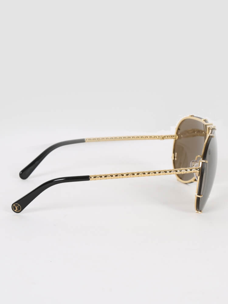 Louis Vuitton Gold LV Drive Z0897W Aviators Sunglasses Louis