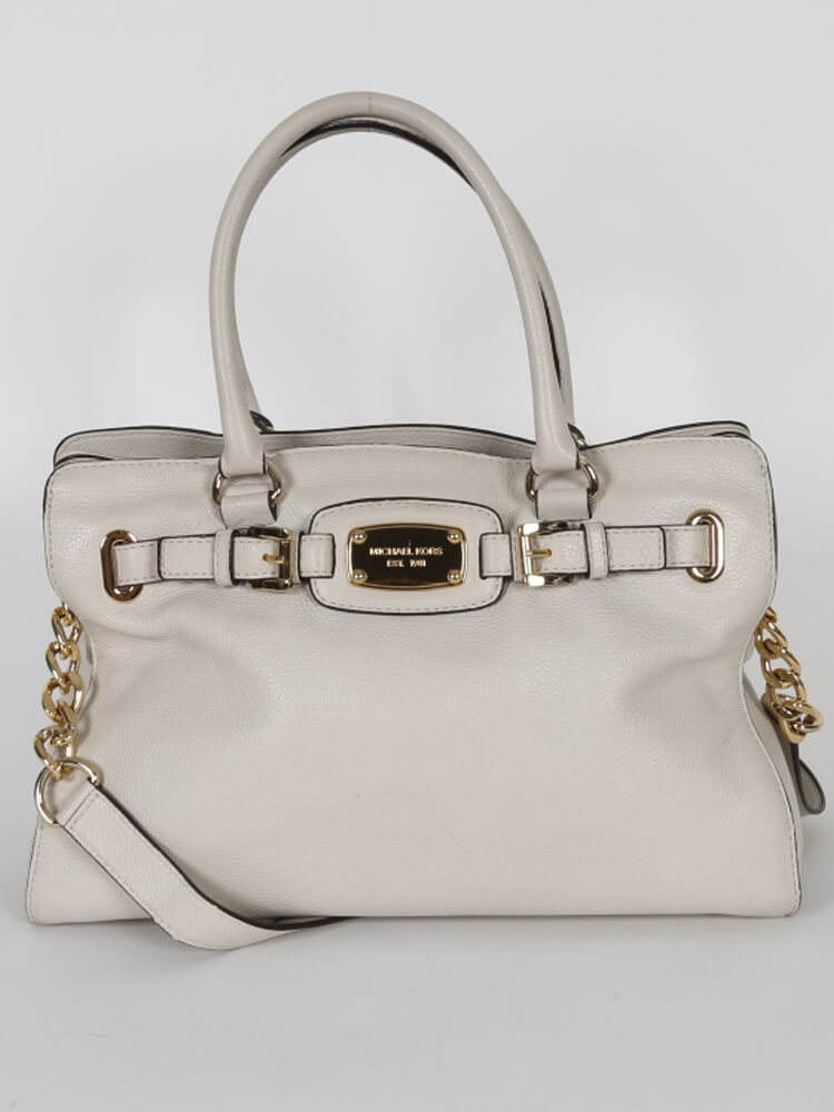 Michael Kors Hamilton East West Large Leather Tote White www.luxurybags