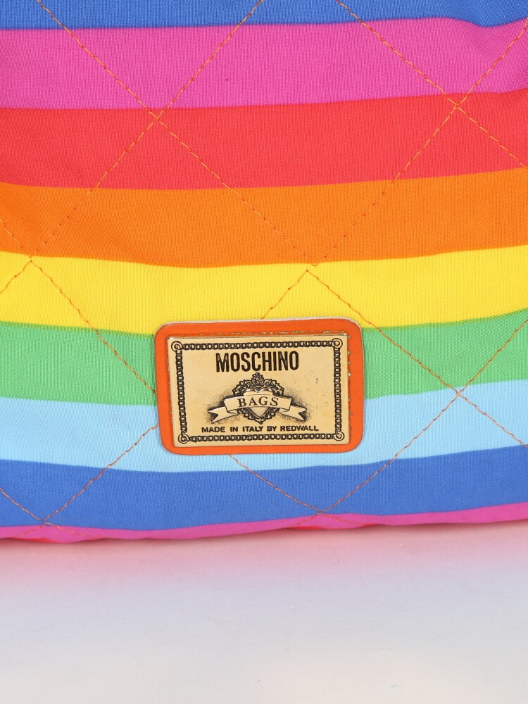 Moschino Rainbow Nylon Beach Bag with Pochette www.luxurybags