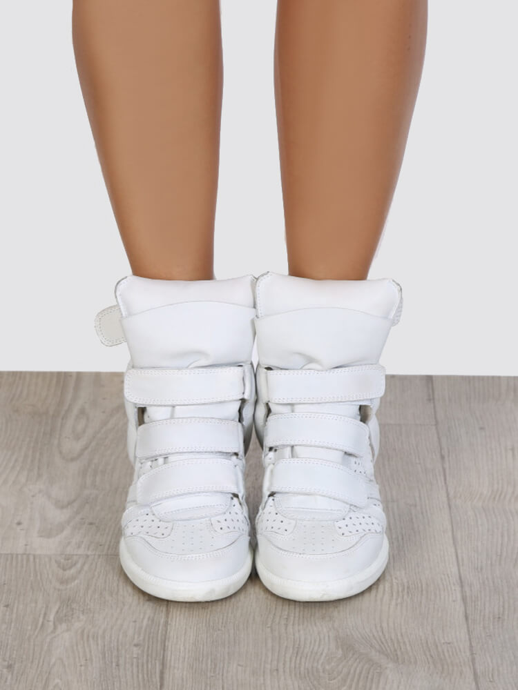 Isabel Marant Bekett 80 mm Suede Wedge Sneakers White 38 www.luxurybags