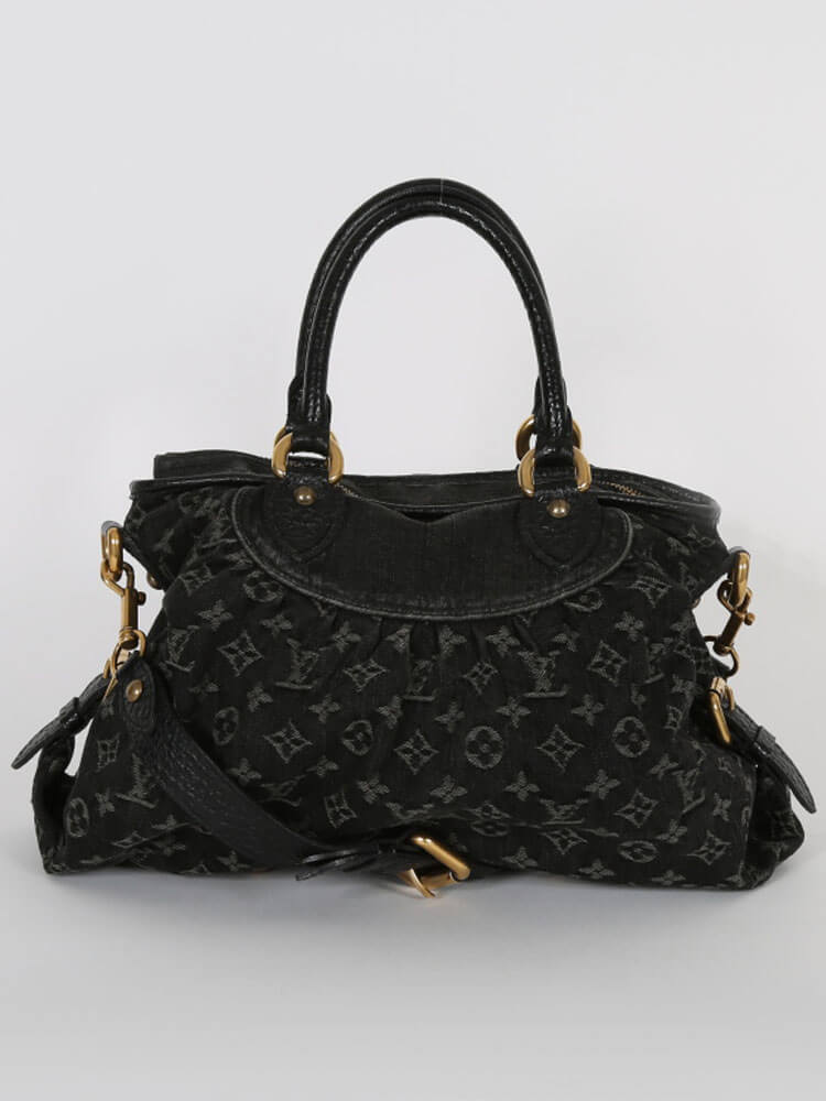 Black denim louis vuitton bag deals