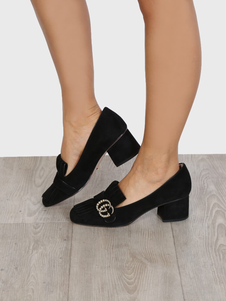 Gucci marmont suede pump deals