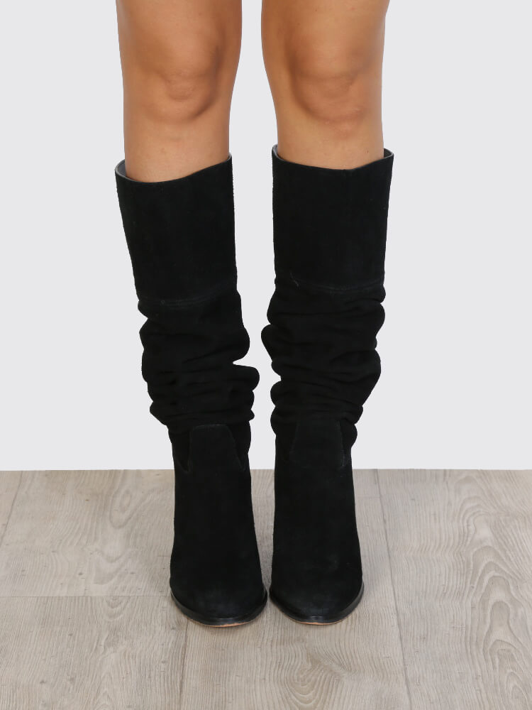 Michael Kors Regina Black Suede High Heel Knee Boots 40 www.luxurybags