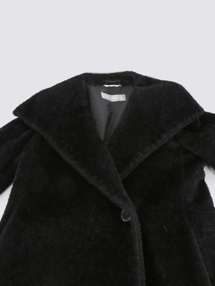 Max Mara Black Alpaca Coat 36 www.luxurybags