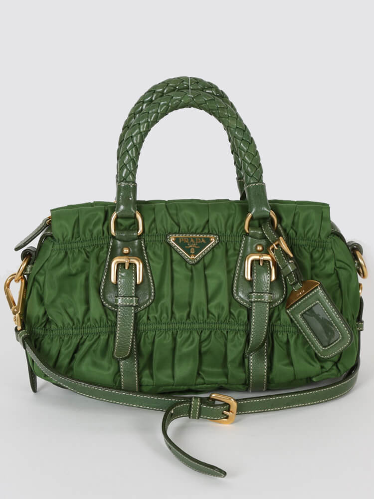 Prada green clutch online