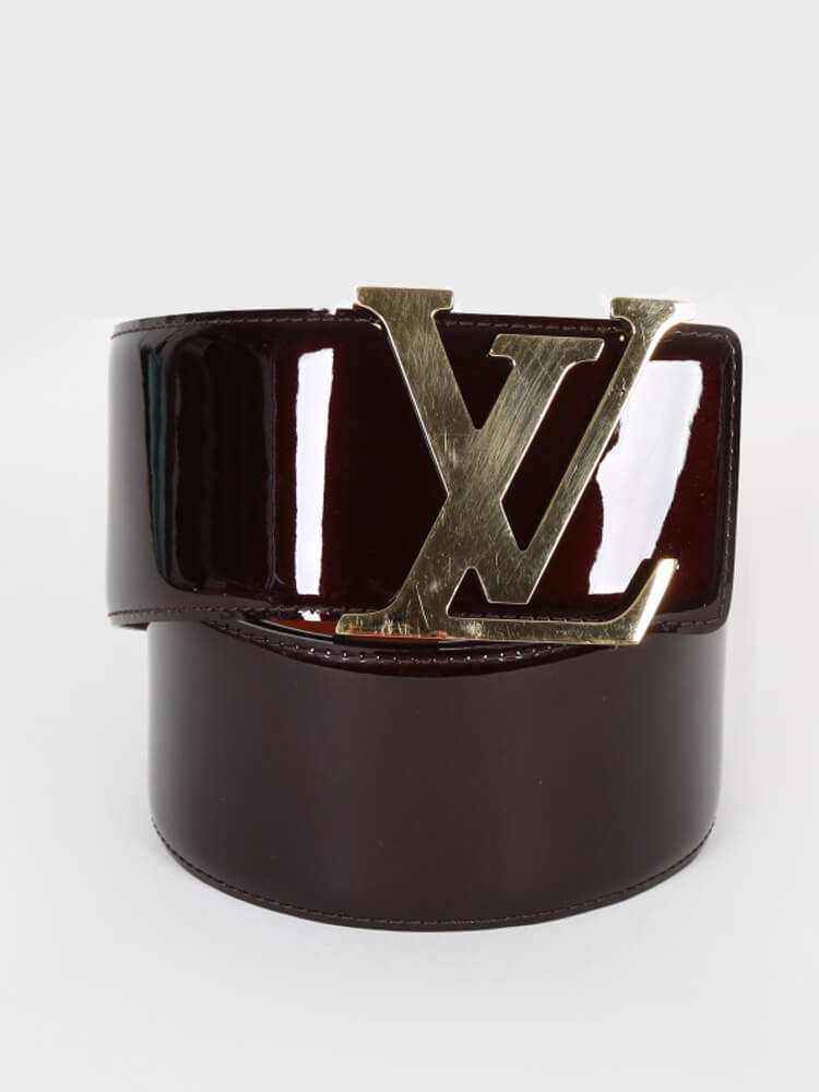 Louis Vuitton Green Vernis LV Initiales Belt 85CM