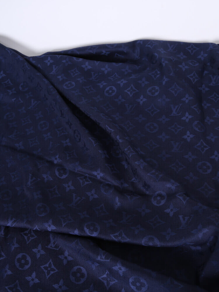 Louis Vuitton Silk Wool Monogram Shawl Night Blue 582901