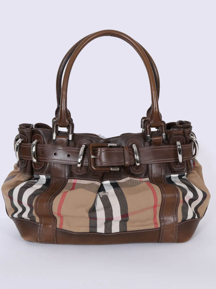 Burberry Beaton House Check Satchel Bag Brown www.luxurybags