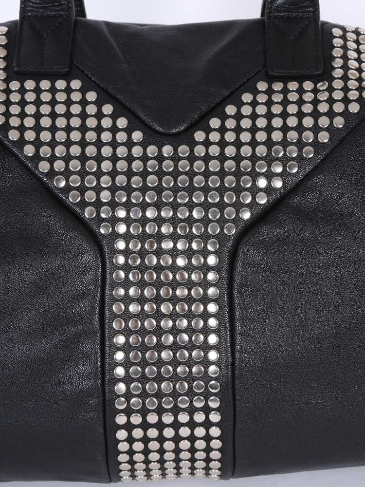 Ysl black studded bag deals