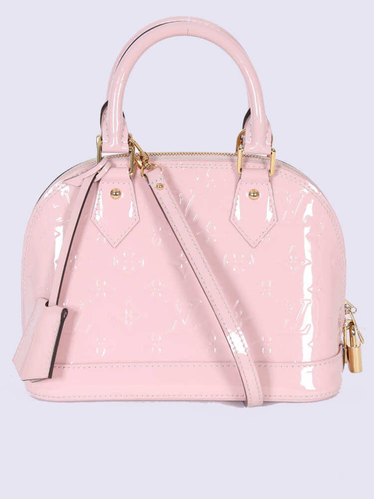 Louis Vuitton Alma Monogram Vernis BB Rose Ballerine in Patent Leather with  Brass - US