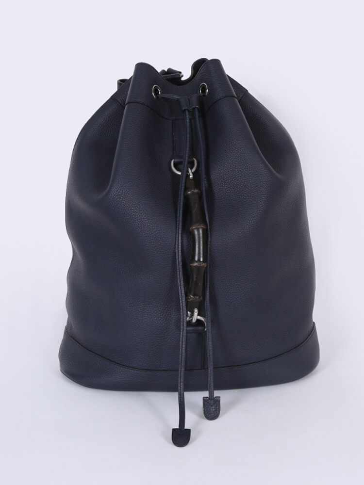 Gucci Bamboo Handle Leather Large Backpack www.luxurybags