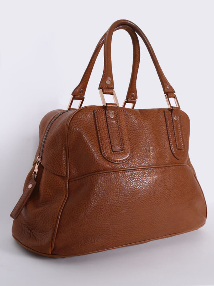 Longchamp tan leather bag deals