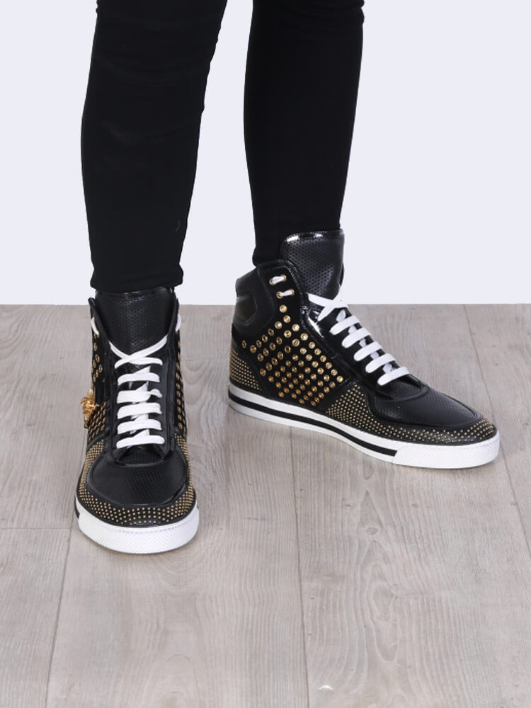 Black versace high top sneakers outlet