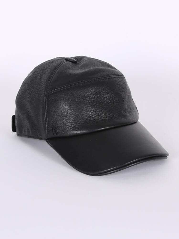 Hermes Nevada Deerskin Leather Hat Black 57 www.luxurybags