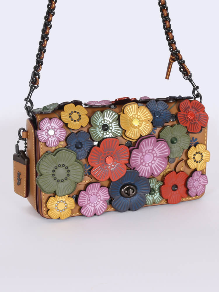 Coach Dinky Im Tea Rose Leather Flap Bag www.luxurybags