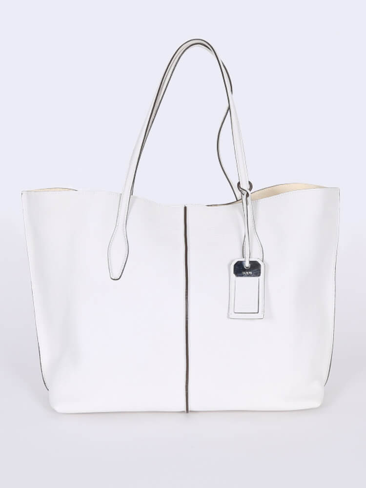 Large white on sale leather tote bags