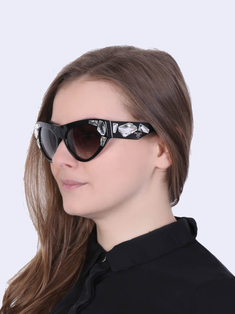Prada eyeglasses sales with swarovski crystals
