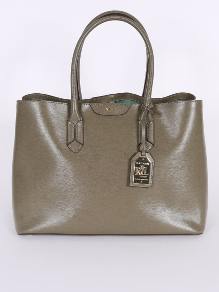 Lauren Ralph Lauren City Leather Tote Khaki www.luxurybags