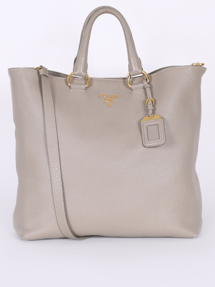 Prada Vitello Daino Shopping Bag Pomice www.luxurybags