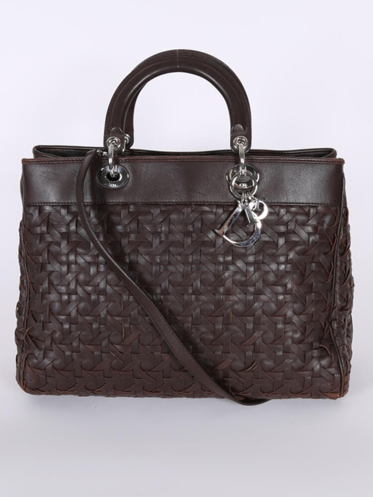 Dior woven tote deals