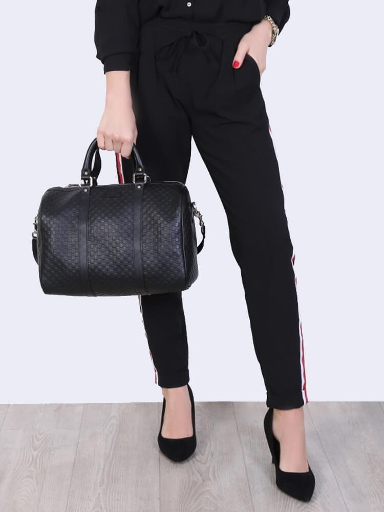 Gucci Microguccissima Leather Boston Bag Black www.luxurybags