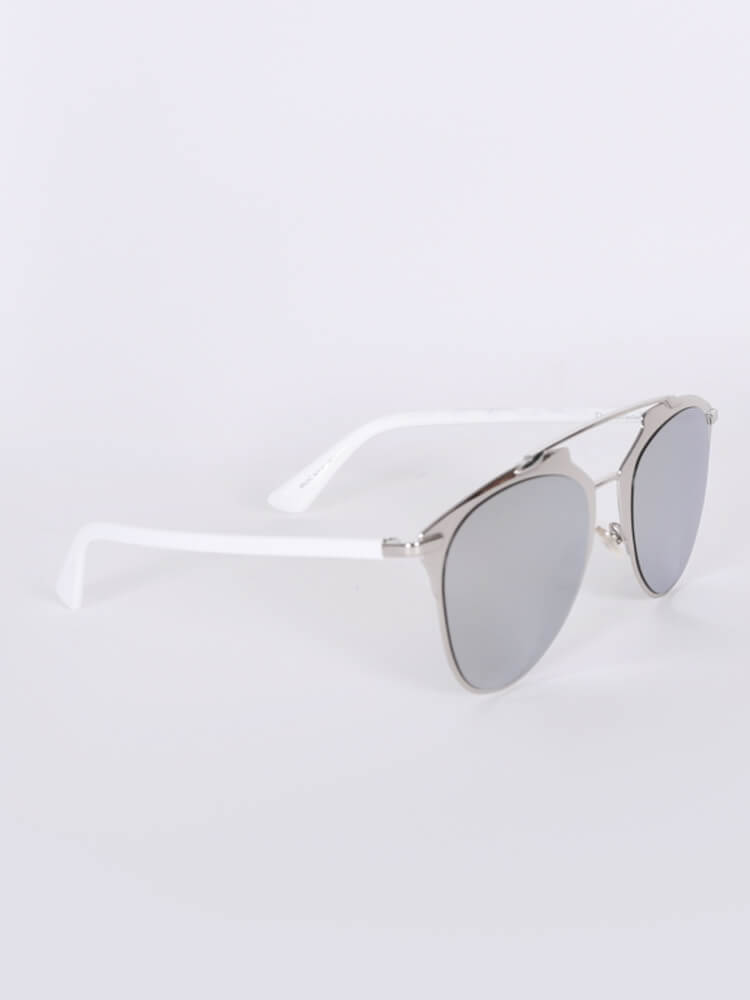 Dior Reflected White Plastic Metal Sunglasses Silver www.luxurybags
